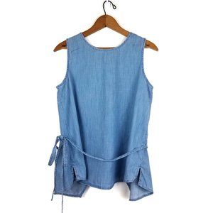 Gap 1969 Chambray Open Back Wrap Tank, S